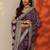 purple bandhani printed silk blend saree with unstitched blouse piece