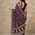 purple bandhani printed silk blend saree with unstitched blouse piece
