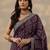 purple bandhani printed silk blend saree with unstitched blouse piece