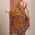 mustard printed crepe saree with unstitched blouse piece