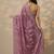 purple embroidered crepe saree with unstitched blouse piece
