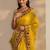 yellow embellished saree with unstitched blouse piece