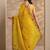 yellow embellished saree with unstitched blouse piece