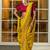 yellow sequinned silk blend saree