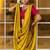 yellow sequinned silk blend saree