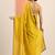 yellow sequinned silk blend saree