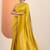 yellow sequinned silk blend saree