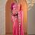 pink printed chinon saree with unstitched blouse piece
