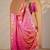 pink printed chinon saree with unstitched blouse piece