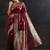 maroon woven design saree with unstitched blouse piece