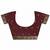 maroon woven design saree with unstitched blouse piece
