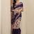 purple printed crepe saree with unstitched blouse piece