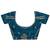 teal floral embellished saree with unstitched blouse piece