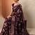 maroon printed georgette saree with unstitched blouse piece