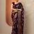 maroon printed georgette saree with unstitched blouse piece