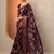 maroon printed georgette saree with unstitched blouse piece