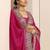 magenta embellished saree with unstitched blouse piece