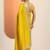 yellow embellished zari silk blend heavy work saree