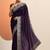 purple embellished saree with unstitched blouse piece