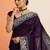 purple embellished saree with unstitched blouse piece