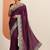 purple embellished saree with unstitched blouse piece