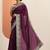 purple embellished saree with unstitched blouse piece