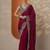 maroon solid chiffon saree with unstitched blouse piece