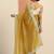 mustard embroidered saree with unstitched blouse piece