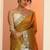 mustard embroidered saree with unstitched blouse piece