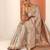 peach saree with unstitched blouse piece