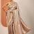 peach saree with unstitched blouse piece