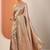 peach saree with unstitched blouse piece