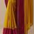 yellow embellished crepe saree with unstitched blouse piece