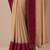 beige embellished crepe saree with unstitched blouse piece