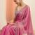 pink embellishments jimmy choo satin saree with unstitched blouse piece