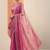 pink embellishments jimmy choo satin saree with unstitched blouse piece