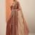 copper embellished satin sarees with unstitched blouse piece