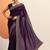 burgundy embellished saree with unstitched blouse piece