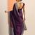burgundy embellished saree with unstitched blouse piece