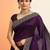 burgundy embellished saree with unstitched blouse piece