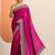 magenta embellished saree with unstitched blouse piece