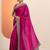 magenta embellished saree with unstitched blouse piece