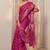 magenta ethnic woven design saree with unstitched blouse piece