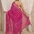 magenta ethnic woven design saree with unstitched blouse piece