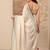 off white embellished saree with unstitched blouse piece