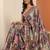 mauve printed saree with unstitched blouse piece