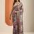 mauve printed saree with unstitched blouse piece