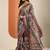mauve printed saree with unstitched blouse piece