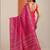 pink printed saree with unstitched blouse piece