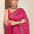 pink printed saree with unstitched blouse piece